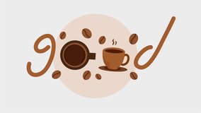 Good morning typography with coffee cups and beans design - Powered by Shutterstock - Get 15% off with code: PIKWIZARD15