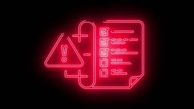 Futuristic neon red security system animation with glowing warning icons and risk management diagram - Powered by Shutterstock - Get 15% off with code: PIKWIZARD15