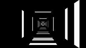 Minimalist black-and-white tunnel with geometric lines creates a futuristic video motion 4k, infinite perspective, themes of technology, science fiction, innovation. - Powered by Shutterstock - Get 15% off with code: PIKWIZARD15