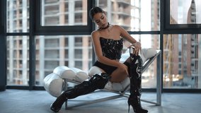 A truly stunning fashion model is expertly showcasing contemporary style within a dynamic urban environment - Powered by Shutterstock - Get 15% off with code: PIKWIZARD15