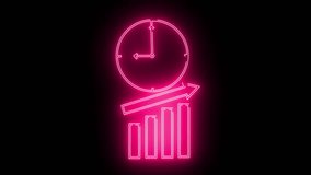 wall clock icon and rising graph icon with neon effect - Powered by Shutterstock - Get 15% off with code: PIKWIZARD15