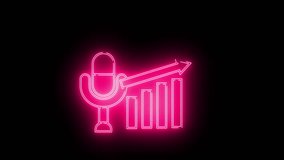 microphone icon and rising graph icon with neon effect - Powered by Shutterstock - Get 15% off with code: PIKWIZARD15