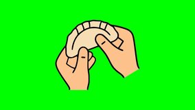 Hands making dumpling dough preparation cooking process step by step icon animation - Powered by Shutterstock - Get 15% off with code: PIKWIZARD15