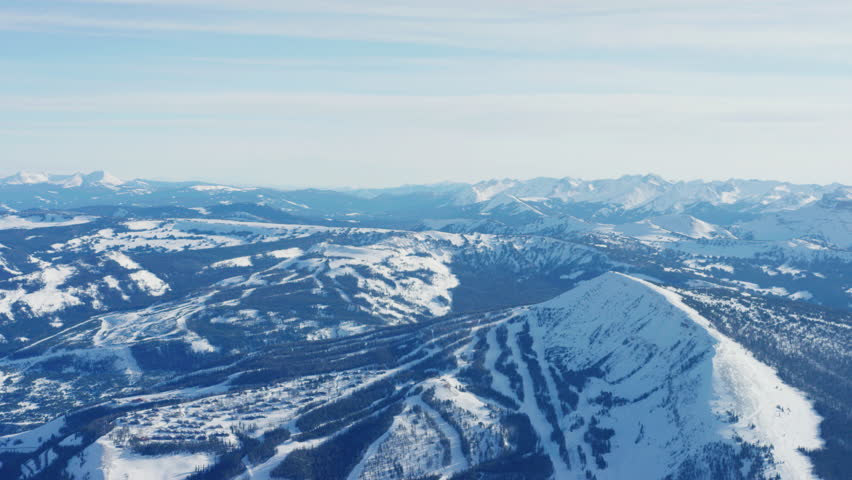 Landscape with snowy mountains, Montana, US.