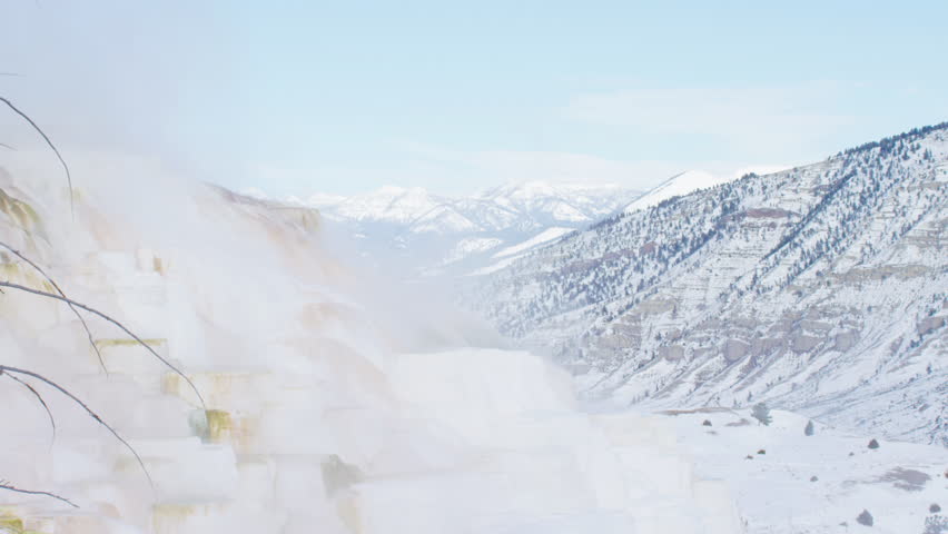 Landscape with snowy valley in winter, Montana, US.