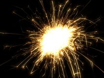 Abstract Sparklers over Black Background