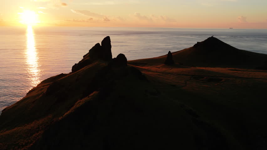 Aerial view of green island in Taiwan