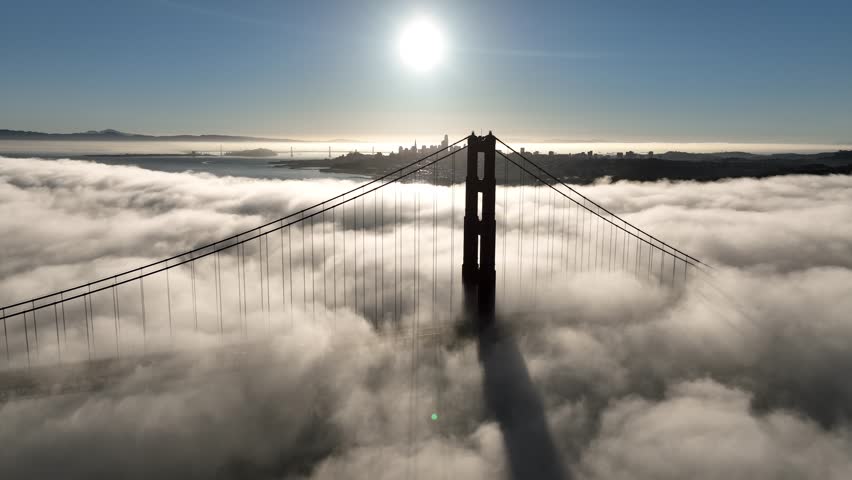 Golden Gate Bridge Aerial At San Francisco In California United States. Megalopolis Downtown Cityscape. Vehicles Travel. Golden Gate Bridge Aerial At San Francisco In California United States.