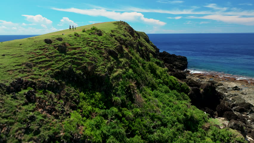 Aerial view of green island in Taiwan