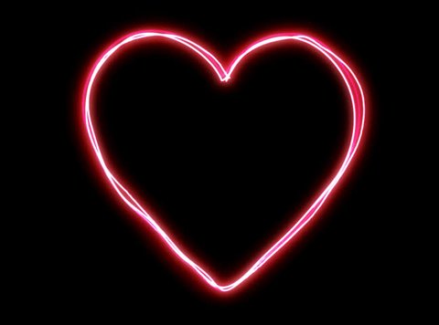 Glowing Energetic Heart Shape Sequence Matte Stock Footage Video (100% ...