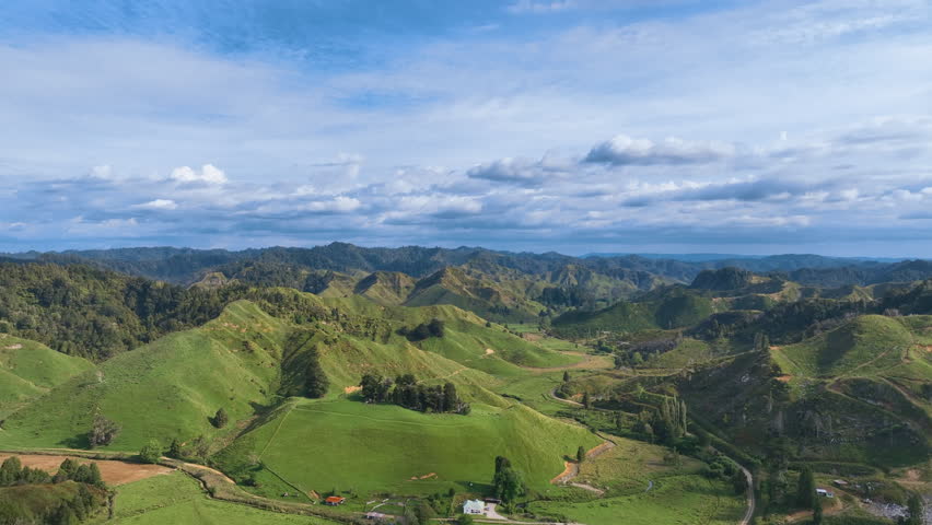 Aerial flies above New Zealand