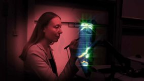 A woman interacting with computer system - Powered by Shutterstock - Get 15% off with code: PIKWIZARD15