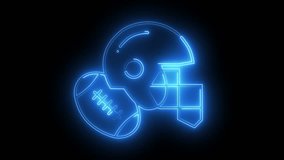 American football helmet with ball icon animation with neon line. - Powered by Shutterstock - Get 15% off with code: PIKWIZARD15