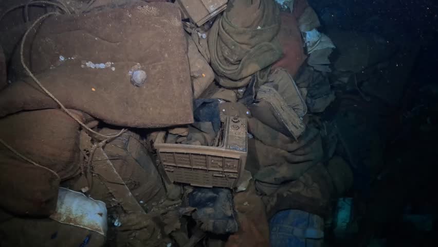 remains of luggage from the Salem Express shipwreck