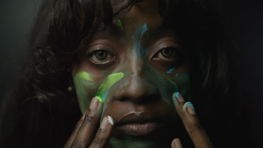 Vibrant colors adorn woman