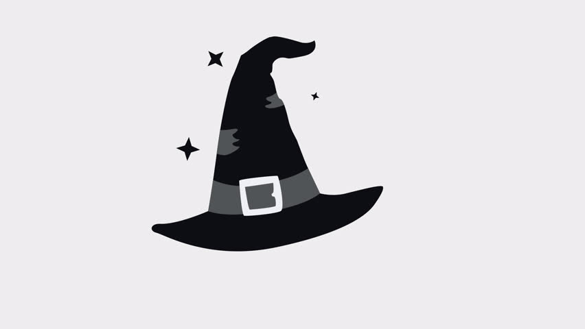 Flying Sparkling Wizard Hat Animated Sticker on transparent background