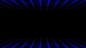 Looping Retro Futuristic Neon Grid Background in Blue Color, Sci-Fi Digital Floor Animation. - Powered by Shutterstock - Get 15% off with code: PIKWIZARD15