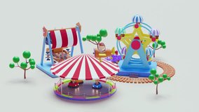 enjoy this cartoon amusement park animation with a ferris wheel and carousel. Great for kids and families! - Powered by Shutterstock - Get 15% off with code: PIKWIZARD15