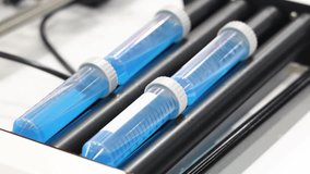 Chemical liquids. Laboratory glassware with colorful chemical liquids test tubes or beakers and mixing and reaction processes. Chemistry science experiment biotechnology research and innovation tech. - Powered by Shutterstock - Get 15% off with code: PIKWIZARD15