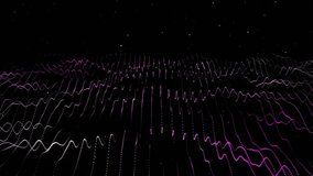 Abstract black and white background with a digital light explosion of binary code and data lines, wave background 4k animation - Powered by Shutterstock - Get 15% off with code: PIKWIZARD15