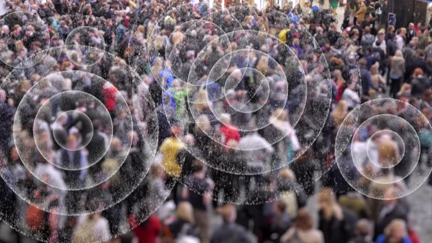 Crowd Phone Signal Visualization.
A crowd of people with phone signal waves visualized around them, symbolizing, connectivity, communication, data transfer, and technology in everyday life. - Powered by Shutterstock - Get 15% off with code: PIKWIZARD15