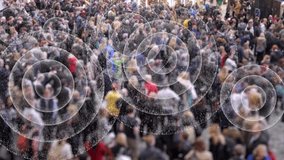 Crowd Phone Signal Visualization.
A crowd of people with phone signal waves visualized around them, symbolizing, connectivity, communication, data transfer, and technology in everyday life. - Powered by Shutterstock - Get 15% off with code: PIKWIZARD15