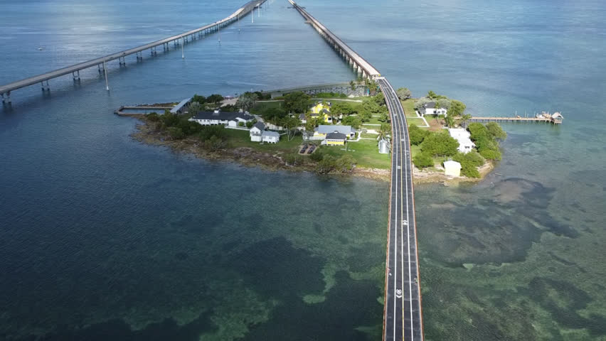 Drone shot flying over Pigeon Key 2025 Florida Keys drone shots 