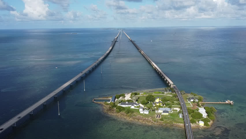Drone shot flying over Pigeon Key 2025 Florida Keys drone shots 