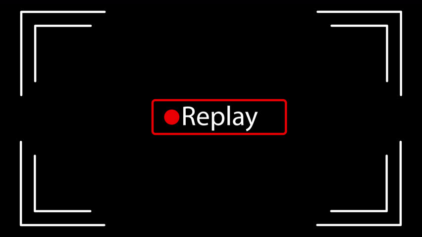 4K replay animation with HUD frame on a white background. Transparent overlay perfect for sports replays, video editing, digital broadcasts, and esport highlight transitions