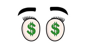 Money Eyes Blink, Dollar Symbol in Eyes, 2D Animated Cartoon Eyes, Loop-able Dollar Symbol in Eyes Blink, Dollar Sign Animation, Money Face Loop Graphic - Powered by Shutterstock - Get 15% off with code: PIKWIZARD15