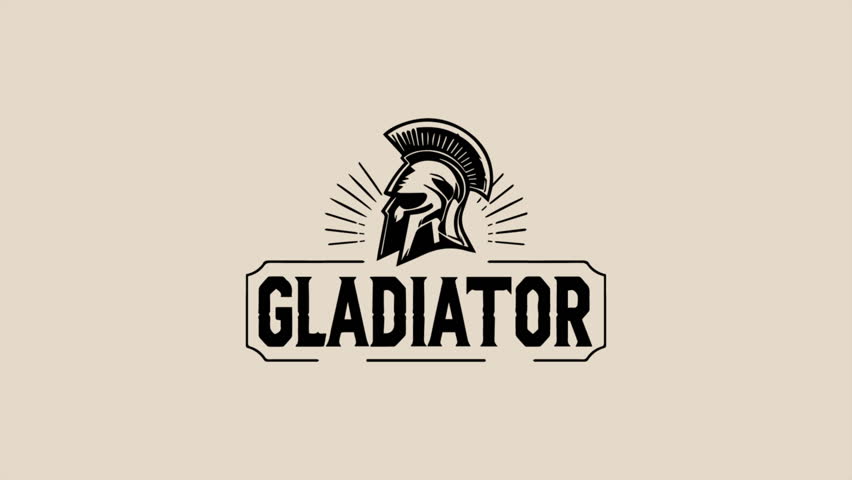 Gladiator helmet roman spartan, art video illustration.