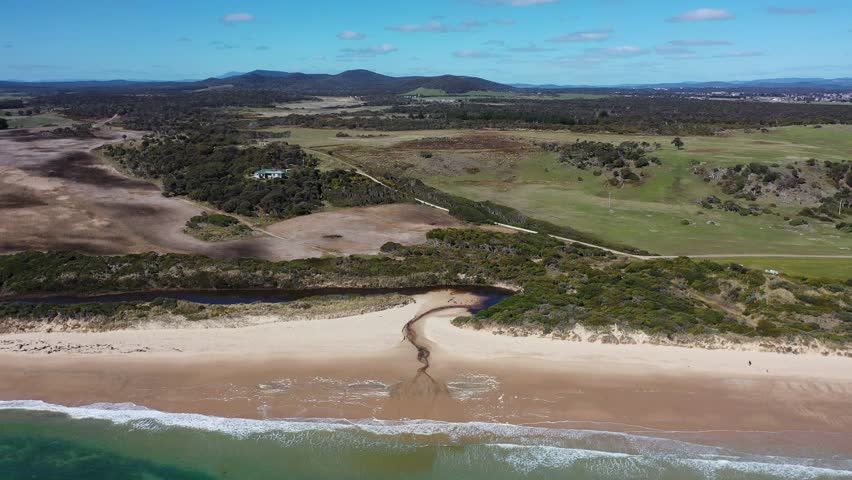 East Beach, Low Head, Tasmania, Australia Aerial Drone 4K
