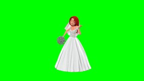 3D bride blowing a kiss on green screen, perfect for wedding projects, romantic themes, creative presentations, and versatile digital assets - Powered by Shutterstock - Get 15% off with code: PIKWIZARD15