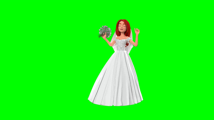 3D green screen bride character dancing animation, perfect for creative video projects, wedding presentations, celebration edits, and versatile digital production assets.
