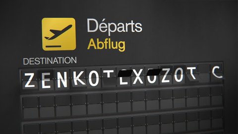 Departures Flip Sign: European cities - Frankfurt