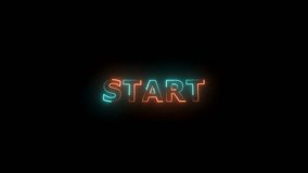 Start text motion graphic. movie, present, presentation, ending text animation with glitch animated on black background. start text animated text word neon electric blue start 4k looping. - Powered by Shutterstock - Get 15% off with code: PIKWIZARD15