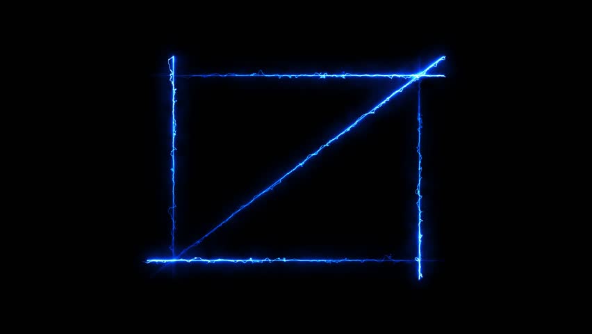 Neon rectangle hologram frame border viewfinder lights Lasers Geometric glow outline shape or laser glowing lines line animation. Abstract background space backdrop Electric fluorescent.