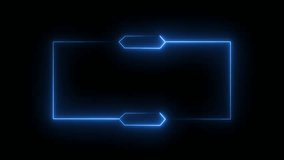 Neon rectangle HUD.Neon frame orange and yellow lights motion loops square on black background 3d render. Neon speech bubble overlay. - Powered by Shutterstock - Get 15% off with code: PIKWIZARD15