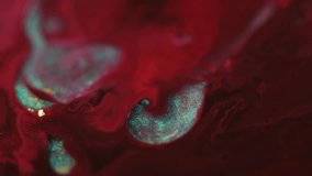 Abstract oil. Kaleidoscope art. Defocused red crimson blue paint droplet shiny water liquid on creative wet texture dark black background. - Powered by Shutterstock - Get 15% off with code: PIKWIZARD15