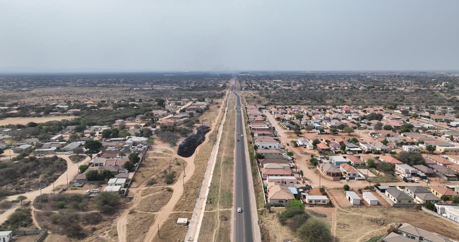 Gaborone aerial views of residential houses in Botswana, Africa