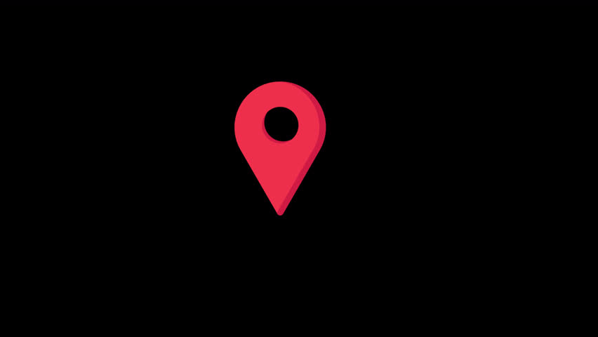 Location Pin Animation Video - Transparent