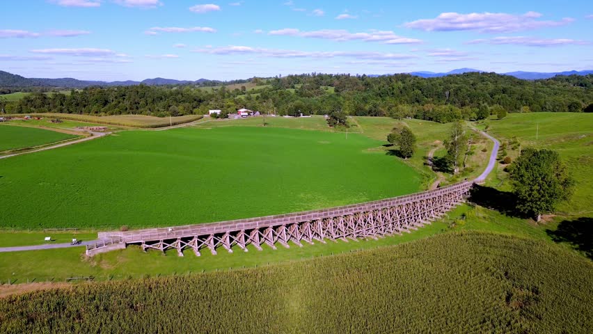 railroad trestle along the virginia creeper trail aerial