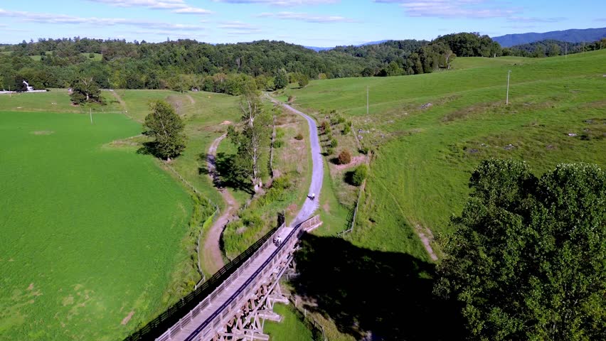 aerial down the Virginia Creeper Trail