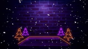 Purple christmas backdrop for event or logo template presentation. Animated neon decoration - Powered by Shutterstock - Get 15% off with code: PIKWIZARD15