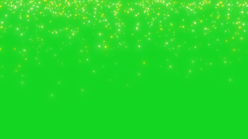 Festive background, the sparkle of glowing particles on a green screen. 4K.