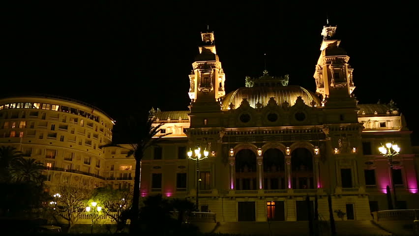 The world famous Monte Carlo Casino and the Hotel de Paris viewed from the sea.