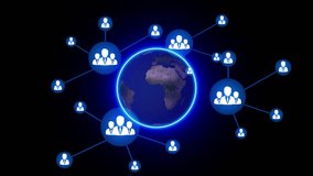 Professional network icon isolated and showing interconnected teams and individuals in a digital web site . Ideal for global communication,Corporate Social Web and Social Network Concept animation . - Powered by Shutterstock - Get 15% off with code: PIKWIZARD15