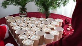 Close the cells of the Advent calendar made with your own hands from cardboard cups in the form of a Christmas tree. It is a Christmas tradition to open a gift before Christmas. New Year's Surprise - Powered by Shutterstock - Get 15% off with code: PIKWIZARD15