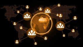 Business network animation showing interconnected teams and individuals in a digital web site . Ideal for global communication,Corporate Social Web and Social Network Concept animation . - Powered by Shutterstock - Get 15% off with code: PIKWIZARD15