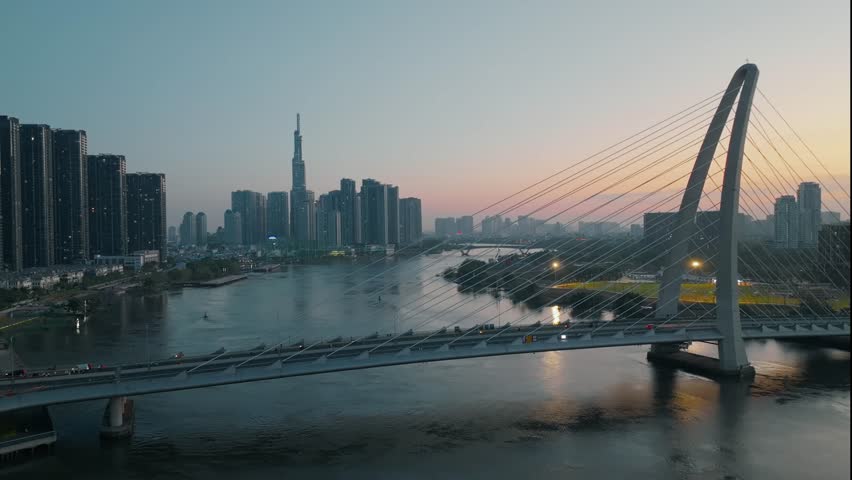 Panoramic view of Saigon, Vietnam from above at Ho Chi Minh City